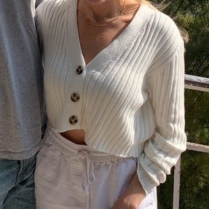 White cropped sweater
